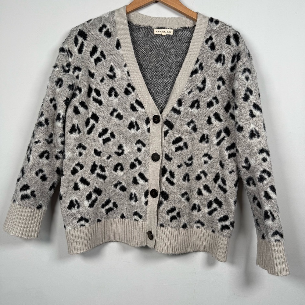 Retrology Animal Print Cardigan Sweater, Size L, Great Condition!